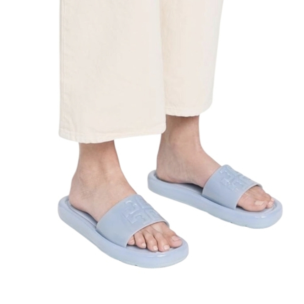 Tory Burch Light Blue Bubble Jelly Slide Sandals - Picture 3 of 8